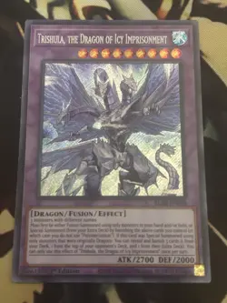 Yugioh Trishula, The Dragon Of Icy Imprisonment BLAR-EN048 Secret Rare 1st Ed NM - Image 1