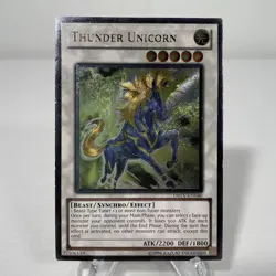 Yugioh Thunder Unicorn DREV-EN040 Ultimate Rare NM Unplayed Excellent Condition - Image 1