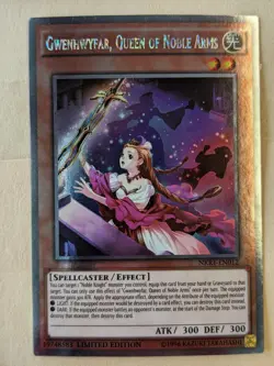 YUGIOH-GWENHWYFAR,QUEEN OF NOBLE ARMS-LIMITED EDITION PLATINUM RARE-NKRT-EN012-2 - Image 1