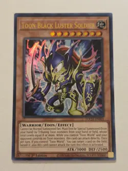 Toon Black Luster Soldier TOCH-EN001 1st Edition Ultra Rare Yugioh Toon Chaos - Image 1