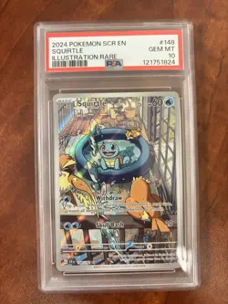 Pokemon Squirtle TCG Stellar Crown Holo Card 148/142 PSA 10 Gem Mint - Image 1