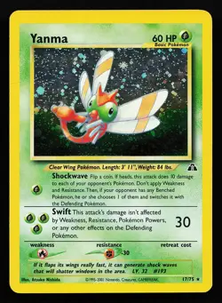 Yanma 17/75 Holo Rare Neo Discovery Pokemon Card - Image 1