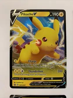 4 x Pikachu V Full Art Promo Cards (SWSH061) - Pokemon Shining Fates 4 Card Lot - Image 2