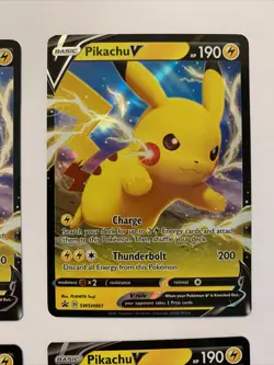 4 x Pikachu V Full Art Promo Cards (SWSH061) - Pokemon Shining Fates 4 Card Lot - Image 3