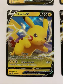 4 x Pikachu V Full Art Promo Cards (SWSH061) - Pokemon Shining Fates 4 Card Lot - Image 5