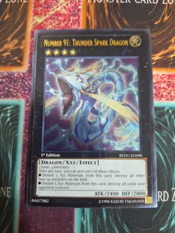 Yu-Gi-Oh! Number 91: Thunder Spark Dragon REDU-EN098 Ultimate Rare 1st Ed NM - Image 1