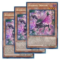 Yugioh - Roxrose Dragon x 3 - 1st Edition Prismatic Secret Rare NM - Free Holo - Image 1