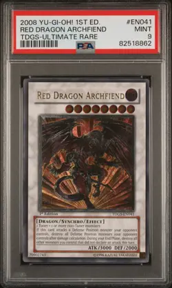 yu gi oh red dragon archfiend psa 9 rare ultimate tdgs-en041 1st 009 mint yugioh - Image 1