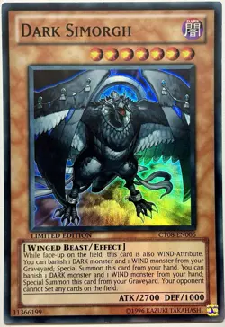 CT08-EN006 Dark Simorgh - Super Rare Ltd. Edition Lightly Played YuGiOh Card - Image 1
