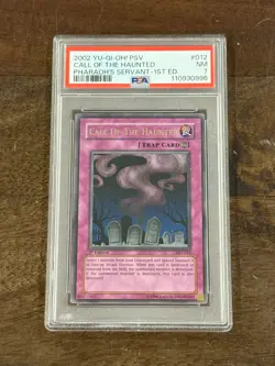 2002 Yu-Gi-Oh! PSV-012 CALL OF THE HAUNTED Pharaoh's Servant 1st Edition PSA 7 - Image 1