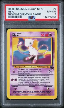 Pokemon TCG - Mew #8 Black Star Promo 2000 Movie/Pokemon League, PSA 8 NM/MT!! - Image 2