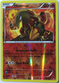 POKEMON HEATMOR 15/122 XY BREAKPOINT UNCOMMON REVERSE HOLO NEAR MINT - Image 1