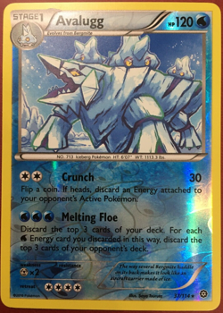 POKEMON AVALUGG 37/114 XY STEAM SEIGE RARE REVERSE HOLO NEAR MINT - Image 1