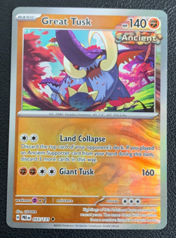 Great Tusk 055/131 Prismatic Evolutions Master Ball Reverse Holo Pokemon Card NM - Image 1