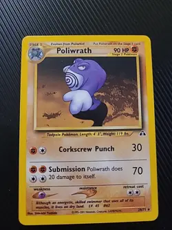 Poliwrath 28/75 - Neo Discovery Pokemon Card WOTC Vintage NM/LP - Image 1