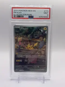 2023 POKEMON MEW EN-151 ILLUSTRATION RARE #173 PIKACHU PSA 9 - Image 1