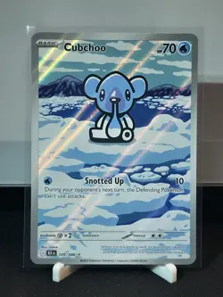 Pokemon TCG Cubchoo Illustration Rare Full Art 109/086 SV: Black Bolt NM - Image 1