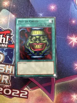 (YBL) Yu-Gi-Oh Pot of Greed #BP01-EN034 Black Text Rare Unlimited LP - Image 1