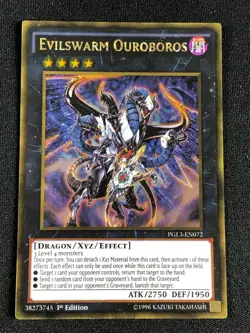 YUGIOH EVILSWARM OUROBOROS PGL3-EN072 1ST GOLD NM - Image 1