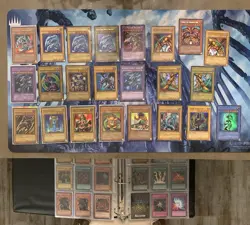 Vintage Yugioh Card Lot Blue Eyes, Dark Magician, Red Eyes, Exodia And Binder - Image 1