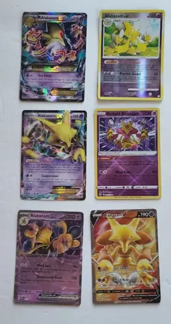 Pokemon TCG Alakazam lot of 6 EX, Mega EX, V, Radiant and more Holo Rare - Image 1
