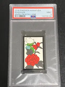 2016 Pokemon Hanafuda ROSERADE Mario Pikachu - ( JUNE ) PSA 9 GEM MINT !!! - Image 1