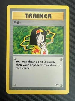 Pokemon TCG Erika Trainer Card 100/132 Gym Heroes Series Unlimited VLP - Image 1