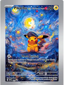 Pokemon Van Gogh Set of EIGHTEEN (18) Custom Art Cards - DIY - Fan Art- Full Set - Image 4