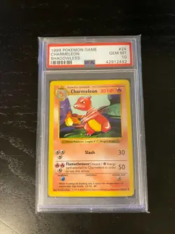 1999 Pokemon Base Set Shadowless Charmeleon 24/102 PSA 10 GEM MINT - Image 1