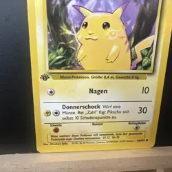 Vintage Pokemon Card - 1st Edition Base Set Pikachu - German With Shadow Border - Image 5