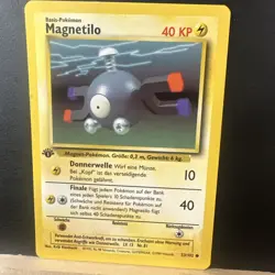 Vintage Pokemon Card - 1st Edition Magnemite - Base Set - German Magnetilo - Image 1