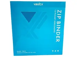 12 Pocket Vault X Neon Neon Blue Exo Tec Zip Binder Side Loading Holds 480 Cards - Image 1