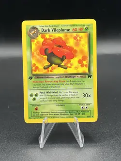 1st Edition Dark Vileplume 30/82 Team Rocket WoTC Pokemon Card Rare LP XH1 - Image 1