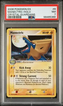 Pokemon Card Holo Manectric 8/100 PSA 7 NM ex Crystal Guardians - Image 3