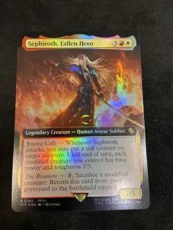 Sephiroth, Fallen Hero (Extended Art)(Foil) Commander: Final Fantasy Foil #182 - Image 1