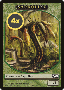MTG Playset (4x) Saproling ** Magic 2012 Tokens ** English (NM) - Image 1