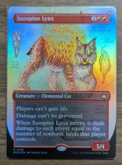 MTG Sunspine Lynx Borderless Foil from Bloomburrow NM - Image 1