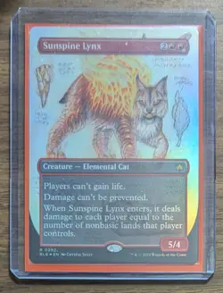 MTG Sunspine Lynx Borderless Foil from Bloomburrow NM - Image 2