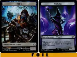 1x - HERO \ WIZARD Token (04/15) - FOIL - Final Fantasy - T NM MTG - Image 1