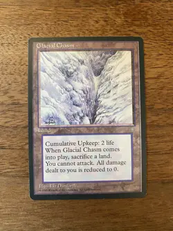 Glacial Chasm Ice Age LP LIGHTLY PLAYED MtG Magic Legacy VINTAGE FREE SHIPPING - Image 1