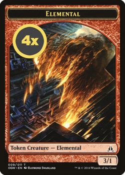 MTG Playset (4x) Elemental ** Oath of the Gatewatch Tokens ** English (NM) - Image 1
