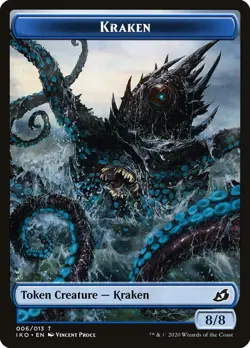 MTG Kraken Full Art ** Ikoria: Lair of Behemoths Tokens ** English (NM) - Image 1
