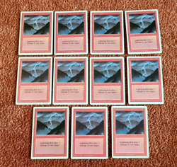 MTG Magic the Gathering - LOT of (x11) - REVISED 3rd Ed. - LIGHTNING BOLT Cards - Image 1