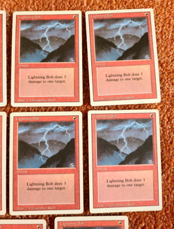 MTG Magic the Gathering - LOT of (x11) - REVISED 3rd Ed. - LIGHTNING BOLT Cards - Image 3