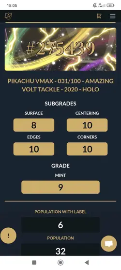 Ace 9 Pikachu VMAX 031/100 RRR Amazing Volt Tackle Japanese Pokemon Card - Image 3