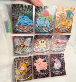 TOPPS Pokemon FOIL 9 CARDS ~ # 1 2 6 15 20 21 26 35 40 ~ 1999 TV Edit BLACK LOGO - Image 2