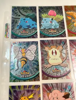 TOPPS Pokemon FOIL 9 CARDS ~ # 1 2 6 15 20 21 26 35 40 ~ 1999 TV Edit BLACK LOGO - Image 5