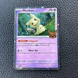 Mimikyu 37/91 Pokemon TCG Paldean Fates Holo Rare Card NM Condition - Image 1