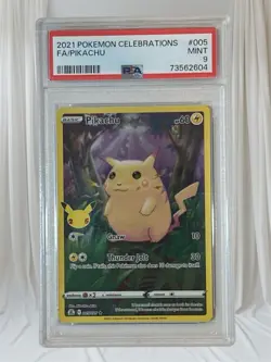 Pokemon TCG Celebrations Pikachu Full Art Ultra Rare Card 005/025 2021 PSA 9 - Image 1