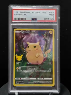 Pokemon TCG Celebrations Pikachu Full Art Ultra Rare Card 005/025 2021 PSA 9 - Image 1